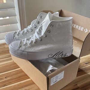 NWT Women’s Custom Wedding Bridal Edition Converse High-Top Sneakers